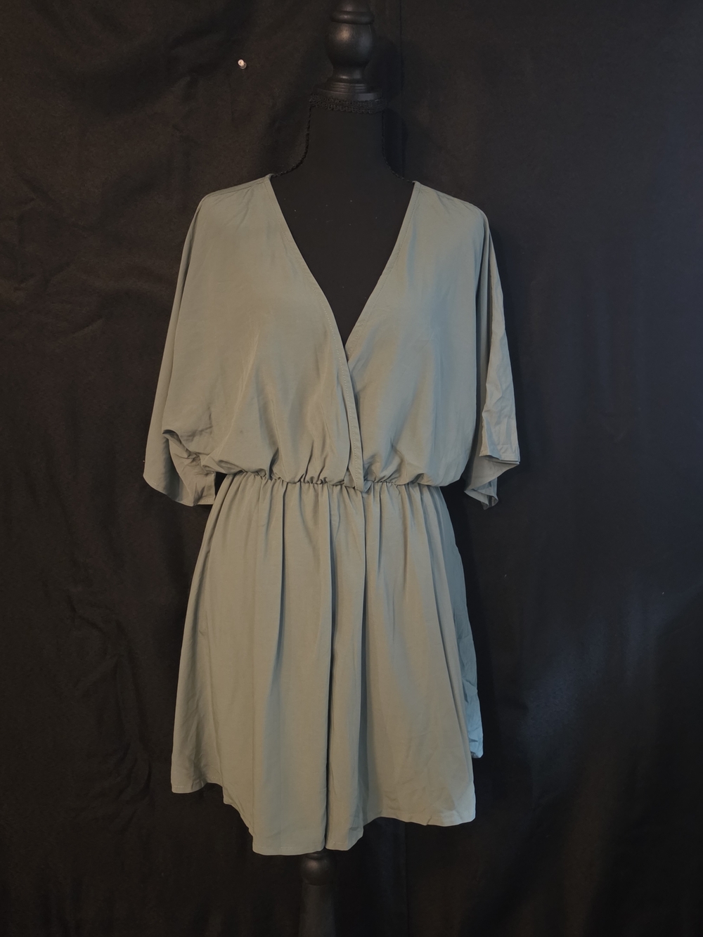 Sage Green V-Neck Short Romper